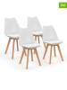 IDOMYA Factory 4er-Set: Stühle "Nordia" in Weiß/ Hellbraun - (B)51 x (H)79,5 x (T)46 cm