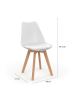 IDOMYA Factory 6-delige set: eetkamerstoelen "Nordia" wit - (B)46 x (H)79,5 x (D)51 cm