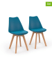 IDOMYA Factory 2er-Set: Esszimmerstühle "Nordia" in Blau - (B)46 x (H)79,5 x (T)51 cm