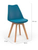 IDOMYA Factory 4-delige set: stoelen "Nordia" blauw/lichtbruin - (B)51 x (H)79,5 x (D)46 cm