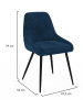 IDOMYA Factory 4-delige set: stoelen "Olivia" donkerblauw/zwart - (B)54 x (H)79 x (D)47,5 cm