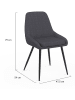 IDOMYA Factory 4-delige set: stoelen "Ornella" antraciet/zwart - (B)54 x (H)79 x (D)47,5 cm