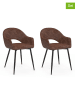 IDOMYA Factory 2-delige set: eetkamerstoelen "Rebecca" bruin - (B)52 x (H)75 x (D)56 cm
