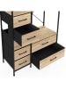 IDOMYA Factory Kleiderschrank "Iris" in Hellbraun/ Schwarz - (B)90 x (H)167 x (T)40 cm