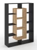 IDOMYA Essentials Boekenkast "Paulette" lichtbruin/zwart - (B)90 x (H)143 x (D)30 cm