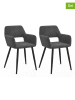 IDOMYA Factory 2-delige set: eetkamerstoelen "Heidi" grijs/zwart - (B)52 x (H)80 x (D)53 cm