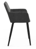 IDOMYA Factory 2-delige set: eetkamerstoelen "Heidi" grijs/zwart - (B)52 x (H)80 x (D)53 cm