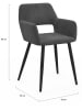 IDOMYA Factory 2-delige set: eetkamerstoelen "Heidi" grijs/zwart - (B)52 x (H)80 x (D)53 cm