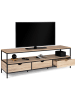 IDOMYA Essentials TV-meubel "Memphis" lichtbruin/zwart - (B)160 x (H)50 x (D)40 cm