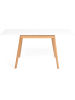 IDOMYA Factory Eetkamertafel "Scandinave" wit/lichtbruin - (B)80 x (H)72,5 x (D)80 cm