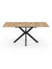 IDOMYA Essentials Esstisch "Spider" in Hellbraun/ Schwarz - (B)160 x (H)75 cm