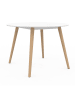 IDOMYA Factory Eetkamertafel "Stacy" wit/lichtbruin - (H)75 x Ø 110 cm
