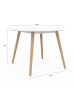 IDOMYA Factory Eetkamertafel "Stacy" wit/lichtbruin - (H)75 x Ø 110 cm
