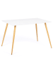 IDOMYA Factory Eetkamertafel "Sally" wit/lichtbruin - (B)120 x (H)74 x (D)80 cm