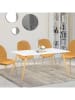 IDOMYA Factory Eetkamertafel "Sally" wit/lichtbruin - (B)120 x (H)74 x (D)80 cm