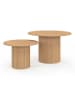 IDOMYA Factory Dubbele bijzettafel "Alvar" lichtbruin