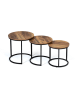 IDOMYA Essentials 3er-Set: Couchtische "Elize" in Braun/ Schwarz