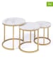 IDOMYA Essentials 3-delige set: salontafels "Glam" wit/goudkleurig