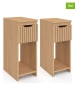 IDOMYA Essentials 2er-Set: Nachttische in Hellbraun - (B)20 x (H)50 x (T)30 cm