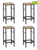 IDOMYA Factory 4er-Set: Barhocker  "Memphis" in Hellbraun/ Schwarz - (B)32 x (H)67 x (T)32 cm