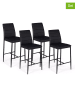 IDOMYA Factory 4er-Set: Barhocker "Regilux" in Schwarz - (B)43 x (H)100 x (T)52 cm