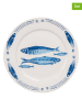Clayre & Eef 6er-Set: Speiseteller in Blau/ Weiß - Ø 26 cm