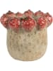 Clayre & Eef Blumentopf in Beige/ Rot - (H)19 x  Ø 16 cm