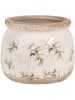 Clayre & Eef Blumentopf in Beige/ Lila - (H)10 x Ø 12 cm