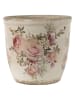 Clayre & Eef Blumentopf in Creme/ Rosa - (H)10 x Ø 11 cm