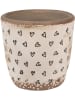 Clayre & Eef Bloempot beige/zwart - (H)12 x Ø 13 cm