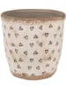 Clayre & Eef Blumentopf in Beige/ Schwarz - (H)13 x Ø 14 cm