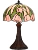 Clayre & Eef Lampa stołowa "Tiffany" w kolorze jasnoróżowo-zielonym - 40 x Ø 27 cm