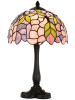 Clayre & Eef Lampa stołowa "Tiffany" w kolorze jasnoróżowo-niebieskim - 50 x Ø 30 cm