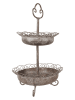 Clayre & Eef Etagere in Grau - (H)61 x Ø 37 cm