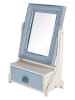 Clayre & Eef Spiegel met lade lichtblauw/crème - (B)25 x (H)38 x (D)14 cm