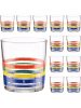 Benetton 12-delige set: glazen meerkleurig - 350 ml