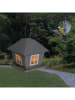 Garden Hero LED-Solar-Vogelfutterhaus in Grau - (B)17 x (H)16 x (T)16 cm 