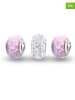 CHARM'S 3er-Set: Silber-Beads mit Muranoglas und Edelsteinen