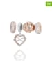 CHARM'S 4-delige set: rosévergulde beads en hanger