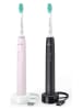 Philips Schallzahnbürsten-Doppelpack "Serie 3100" in Rosa/ Schwarz