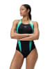 Speedo Badeanzug "End+ Placem" in Schwarz/ Türkis