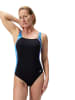 Speedo Shaping-Badeanzug "Lunalustre" in Schwarz/ Blau