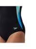 Speedo Shaping-Badeanzug "Lunalustre" in Schwarz/ Blau