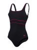 Speedo Badeanzug "Eco Contoureclipse" in Schwarz/ Rot