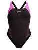 Speedo Badeanzug "Eco H-Boom" in Schwarz/ Rosa