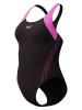Speedo Badeanzug "Eco H-Boom" in Schwarz/ Rosa