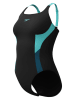 Speedo Shape-badpak "Splice" zwart/turquoise