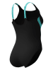 Speedo Shape-badpak "Splice" zwart/turquoise