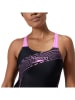 Speedo Badeanzug "Eco Medley" in Schwarz/ Flieder