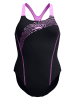 Speedo Badeanzug "Eco Medley" in Schwarz/ Flieder